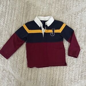 Janie and Jack Colorblock Polo - Navy, Gold, Burgundy